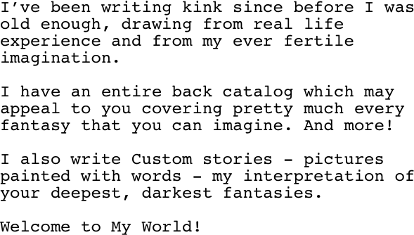 I’ve been writing kink since
